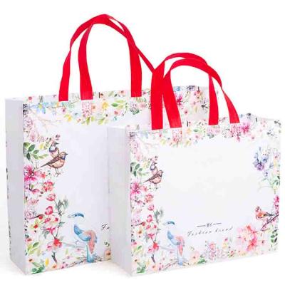 China Logo Printed Non Woven Promotional Handled Shopping Non Woven Tote Bag , Non Woven Fabric Bag for sale