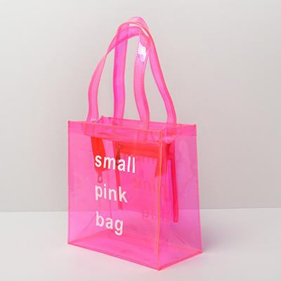 China Hot Selling Transparent Clear PVC Jelly Duffle Bag Blank, Fashion Candy Color Hand PVC Jelly Transparent Bag for sale