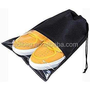 China 80 gsm Cheap Eco-friendly 100 gsm Black Non Woven Drawstring Shoe Bag, Eco Friendly Mini Size Non-Woven Fabric Draw String Pouch Bag for sale