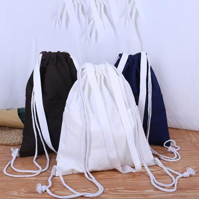 China CUSTOM white cotton drawstring printed bag, custom drawstring bags for sale