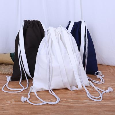 China Folding Wholesale Logo Printed Cotton Small Drawstring Bag , Cotton Kids Bag Drawstring for sale