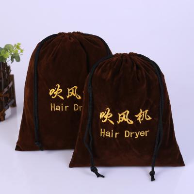 China 100% Eco-Friendly Recycled Wholesale Custom Drawstring Bags Velvet Logo Bags Drawstring for sale