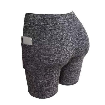 China Gym Wear Breathable Polyester Booty Shorts High Waist Stretch Quick Dry Skinny Breathable Side Pockets Womens Biker Shorts for sale