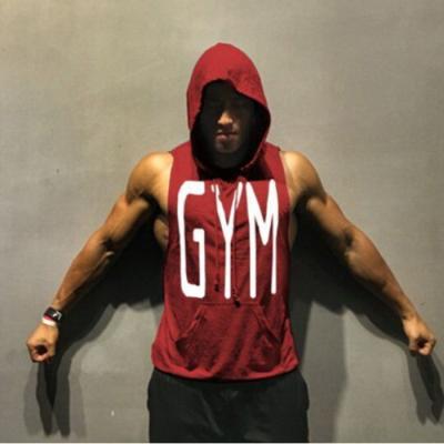 China Wholesale Custom Anti-Shrink Blank Pullover Gym Clothing Fashion Sleeveless Hoodies For Men for sale