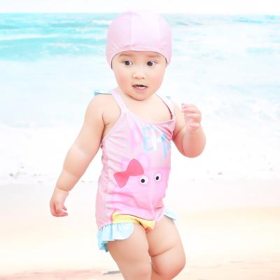 China 1 PCS 2018 new girl's bikini child's fashion swimwear children's swimming suit wholesale Anti-UV with hats for sale