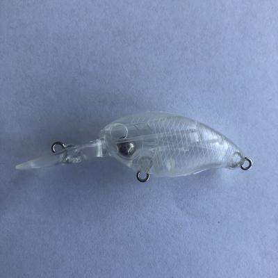 China ABS Plastic White Fishing Lure Crankbait 3D Floating Empty Lure Eyes Action Good Lure ABS Material 40mm H042 for sale