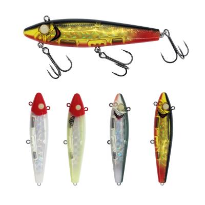 China ABS Plastic Sinking Silm Pencil Vivid Swimming Lures 90mm Glow Eye 3D Hard Fishing Eye 16g With Fin H066 for sale