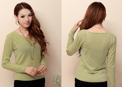 China Elegant Long Sleeve Womens Casual Sweaters in Cowl Neck , Cable Knit Sweater For Girls for sale