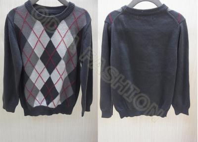 China Kids Holiday Sweater Crew Neck Argyle Pattern Pullover For Boys for sale