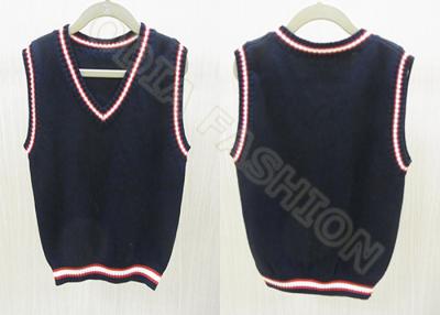 China Fashion Autumn Cotton V Neck Sweaters , Black Sleeveless Vest for Boys for sale