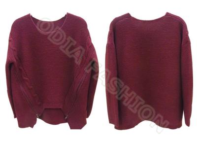 China Winter Warm Crew Neck xxl Womens Wool Pullover Sweaters with Zipper for sale