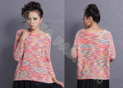 China Colorful Winter / Autumn Ladies Crew Neck Sweaters in Jacquard Pattern for sale