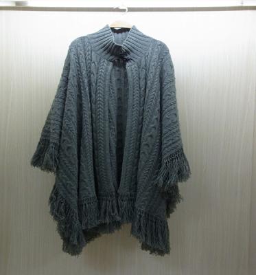 China Winter Mohair Womens Chunky Sweaters Poncho Knit 100% polyester for sale