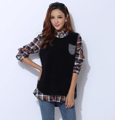 China Autumn Cashmere Sweaters / Sleeveless Knit Jacket With Front Pocket for sale