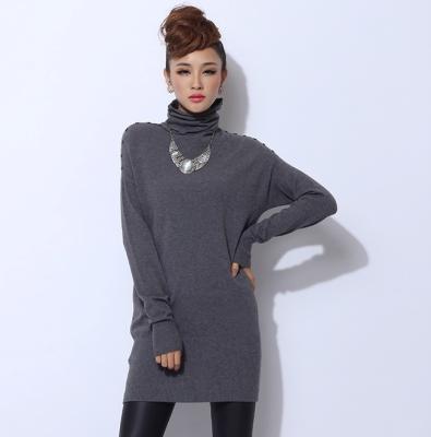 China Customed Womens cotton Cashmere Sweater Turleneck Knit Anti-pilling for sale