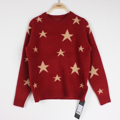 China Knit Jacquard Sweaters Star pattern Cindy Red Plus Size Clothes for sale