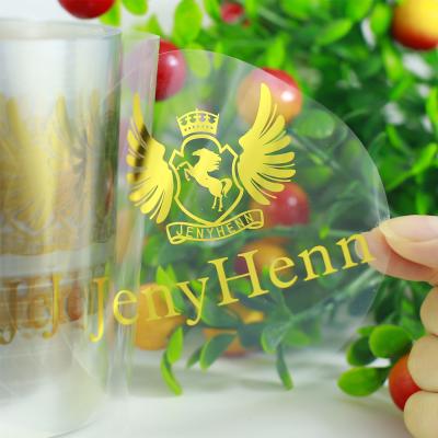 China High quality waterproof transparent custom logo label printing clear vinyl sticker roll for sale