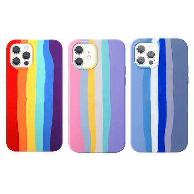 China Anti-fall NEW ARRIVING Hybrid Phone Case Phone Accessories TPU Rainbow Back Cover For iPhone 11/12/12 pro max/x/xs for sale