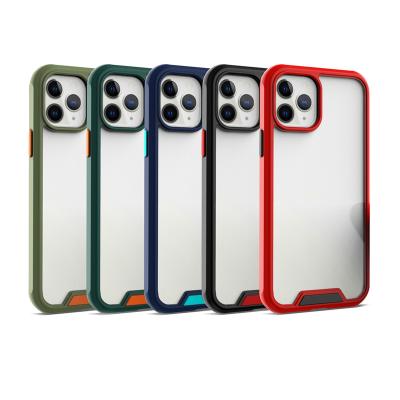 China 2021 Shockproof Acrylic+tpu Transparent Phone Case Anti-fall Protection Mobile Phone Cover For iPhone 12 Phone Accessory for sale