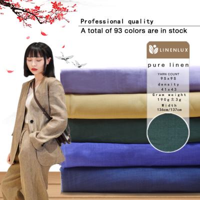 China Viable factory custom luxury woven plain dyed novelty items invest coat pants skirt 100% pure linen fabrics wholesale linen fabric for sale