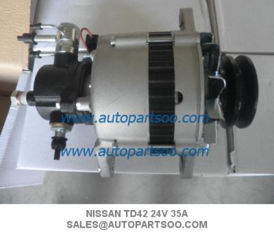 China Alternador NISSAN TD42 23100-11T18 NISSAN Patrol SAFARI ALTERNATOR,24V,35 AMP,TD42 for sale