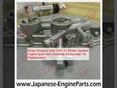 Korea Oringinal Used G4EE 4 Cylinder Gasoline Engine Spare Parts Assembly for Hyundai 1.4L Displacement