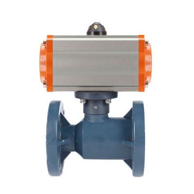 China General 1 Way 1/2Iinch 2 Way Union Double Spring Pneumatic Return FRPP Actuator Flange Pneumatic Ball Valve for sale