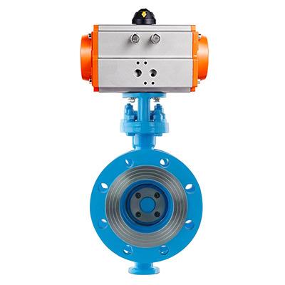 China General PN25 3 inch control actuator carbon steel double acting wcb hard seal flange type butterfly valve pneumatic for sale