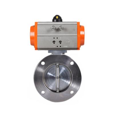 China General Acting High Pressure Double Vacuum 304 Stainless Steel Pneumatic Wafer Butterfly Valve for sale