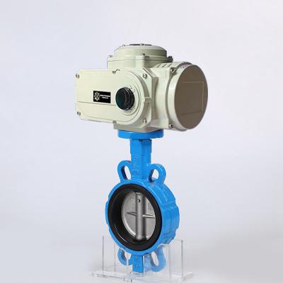 China General ANSI Class 150 Ductile Iron Modulating Butterfly Valve 4-20mA Electric Actuated ac220v Motorized Butterfly Valve for sale