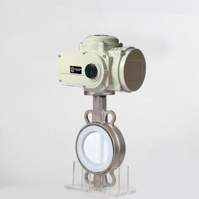 China General Seat 3inch Disc 304 PTFE Stainless Steel AC 220V Electric Actuator Butterfly Valve Motorized Wafer Butterfly Valve for sale