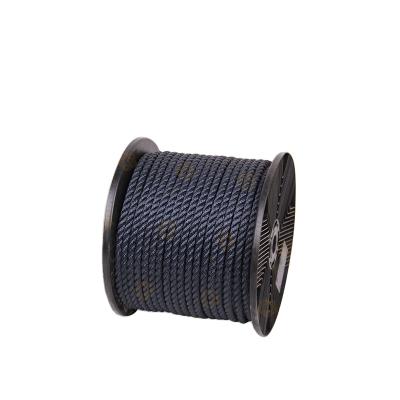 China Good Price Eco - Friendly Dark Blue Color Polyester 3 Strand Twisted Rope Superior Quality for sale