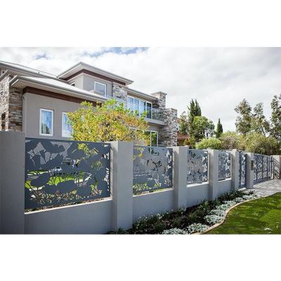 China Easily Assembled Metal Slat Gates Modern Design Good Quality Wall Screen Aluminum Fence for sale