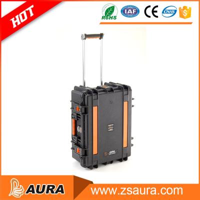 China AURA AI-4-2713F Black Waterproof Shockproof Dustproof Suitcase For Electronics And Flight Plastic Case for sale