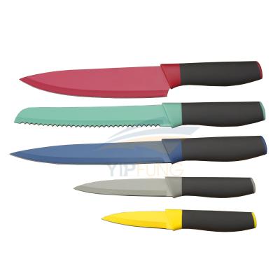 China 5 Colored Non-Stick Coating Kitchen Knife Viable Top Hot Pieces for sale