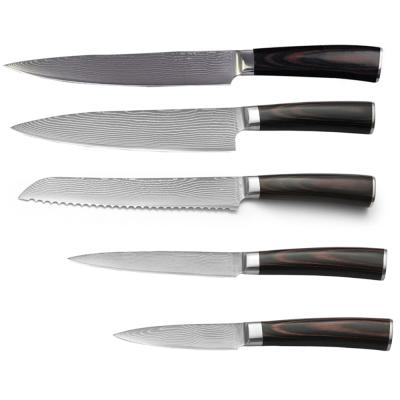 China Viable Hot Sale High Quality Professional Full Tang Handle Damascus Steel Kitchen Japanese Knife for sale