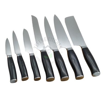 China Clever Knife Sets 2021 Viable Best Selling VG10 Damascus Chef Japanese Steel Kitchen Knife Set with Oliver Wooden Handle for sale