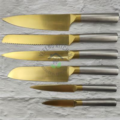 China Sustainable 5 Piece Stainless Steel Knife Set With Hollow Handle for sale