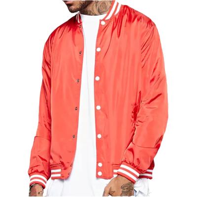 China High Fashion Breathable Custom Made Mens Satin Baseball Varsuty Vest In Red for sale