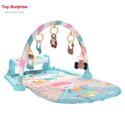 China Inflatable Baby Activity Gym Play Mat With Piano Keyboard Lullaby Infant Fitness Frame Toys Activity Crawling Blanket For 0-18 Months for sale