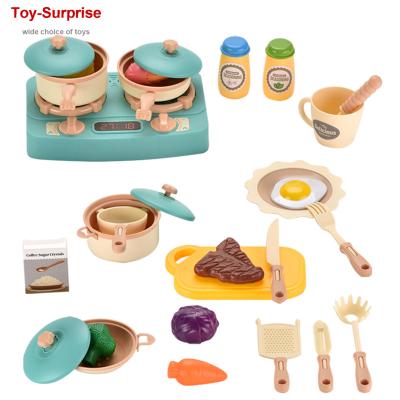 China Pretend Toy Set Kitchen Cookware Gas Stove Cooking Toys Pot Pan Cook Pretend Play Educational Game for Kids Simulation Kitchen Utensils Girls Play for sale