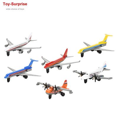 China Friction Toy Alloy Zinc Push Back Aircraft Metal Die-Cast Plane Model Airliner For Kids for sale