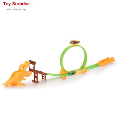 China Slot Toy Mini Ejection Track Car Dinosaur Shaped Track Toys For Children for sale