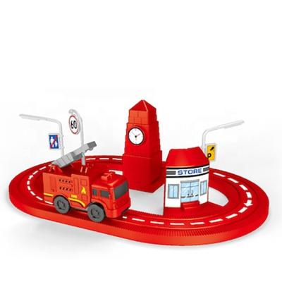 China Slot Toy Hot Sale Toy Police Fire Fighting Winding Track Diy Toys For Boy Children for sale