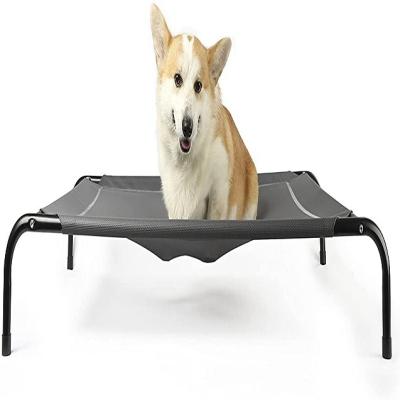 China Metal Stainless Steel Frame Outdoor Waterproof Pet Cooling Bed Breathable Raised Dog Bed for sale