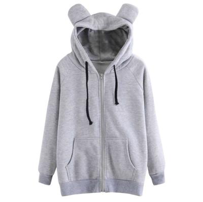 China Wholesale New Arrival MOQ Anti-wrinkle Lower Rabbit Ears Style Women And Boys Slim Tight Hoodies for sale