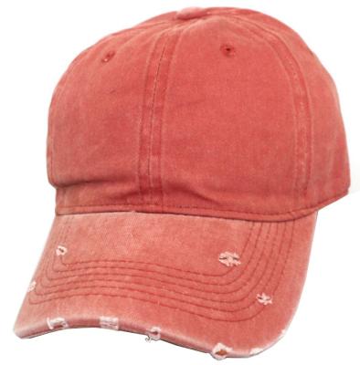 China breathable & Wholesale Waterproof Fashion Cotton Structured Vintage Washed Distressed Broken Blank Cap for sale