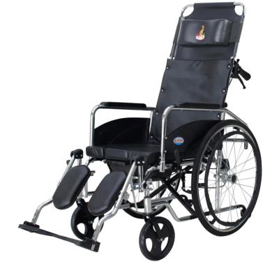 China High Quality Multifunctional Manual Fold Transport Commode Medical Portable Wheelchair Convenient for sale