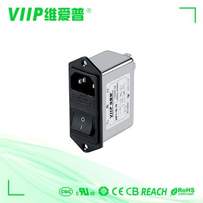 China C14 Male Socket Inline IEC EMI Filter 120V 250V With Fuse Switch for sale