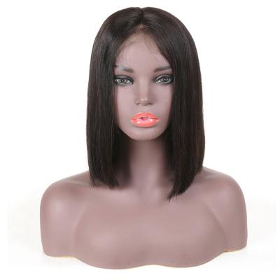 China Cheap Silky Straight Wave Short Human Hair Wigs Lace Front Hair Wigs For Black Women for sale